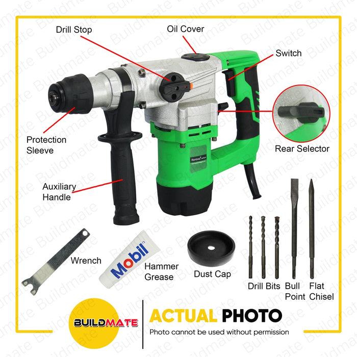HOYOMA JAPAN Rotary Hammer 1100W HTRH-1100 •BUILDMATE•