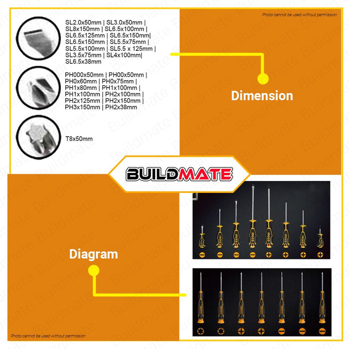 INGCO 26 PCS Screwdriver Set CR-V HKSD2628 + FREE TROWEL •BUILDMATE• IHT