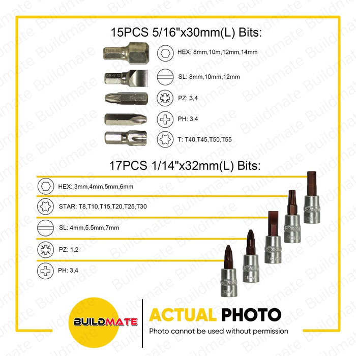 INGCO 94 PCS Socket Set with Hard Case 1/4" and 1/2" HKTS42941 •BUILDMATE• HT2