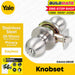 YALE Essential Series Privacy Function Bathroom Knobset Door Knob #VCA4142 US32D Stainless Steel