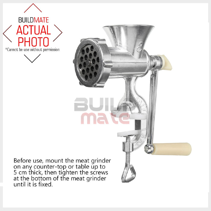 Aluminum Manual Meat Mincer (Table Vise) #8 •BUILDMATE•