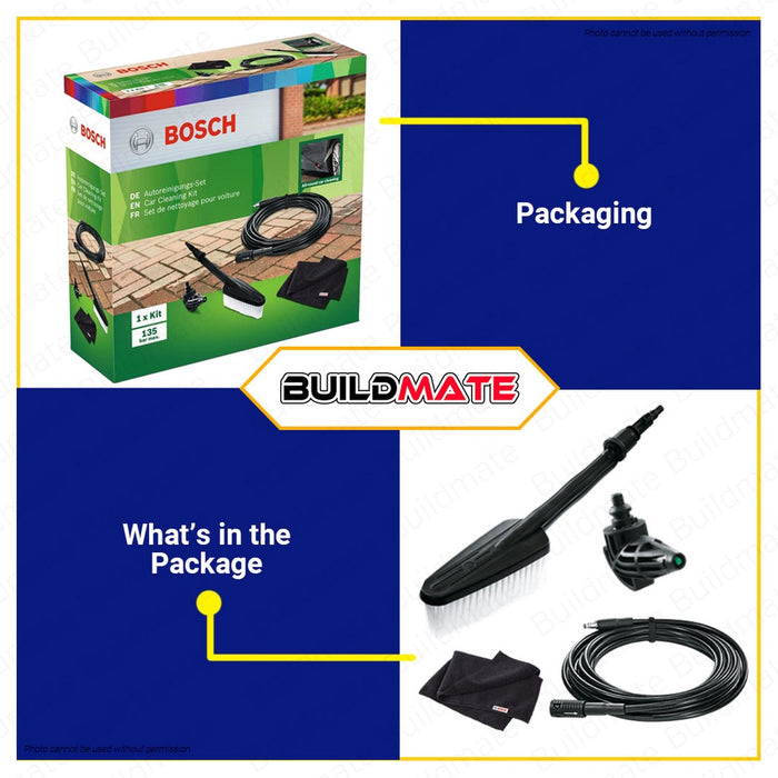 BOSCH Professional Car Wash Cleaning Set Nozzle Brush Hose Microfiber Cloth for Aquatak Pressure Washer Accessories F016800572 •BUILDMATE• AQT