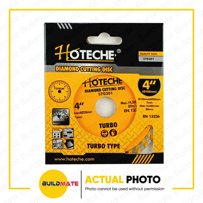 HOTECHE Diamond Cutting Disc 4" Turbo Type 570301 •BUILDMATE•