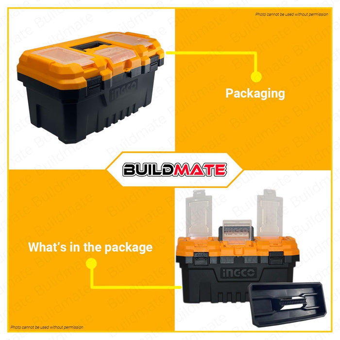 BUILDMATE Ingco Plastic Tool Box 20" Inch Storage Organizer Toolbox Plastic / Metal Buckle SOLD PER PIECE PBX2001 / PBX2002 - IHT