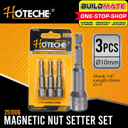 HOTECHE 3PCS/SET 10mm Magnetic Nut Setter Tex Screw HTC-251006 100% ORIGINAL / AUTHENTIC •BUILDMATE•