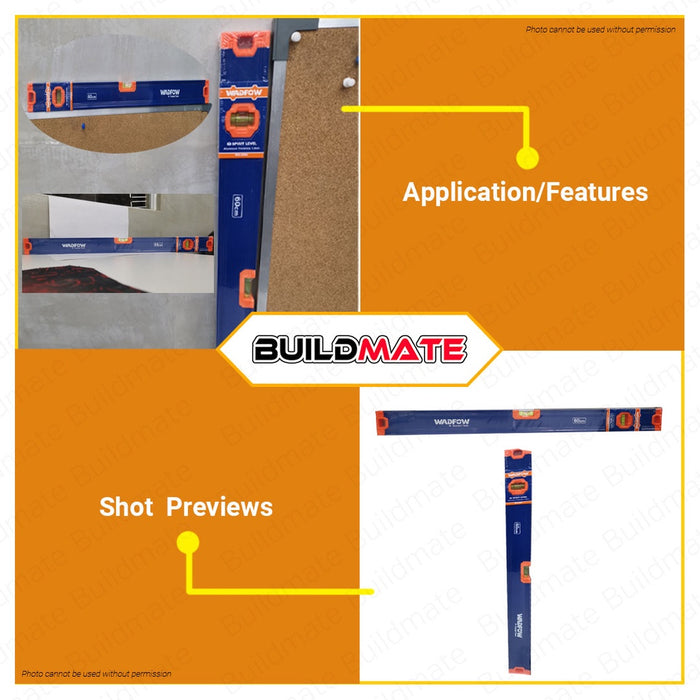 WADFOW Spirit Level 60cm Leveling Tool Aluminum Spirit Leveler Bubble Level WSL2G60 •BUILDMATE• WHT