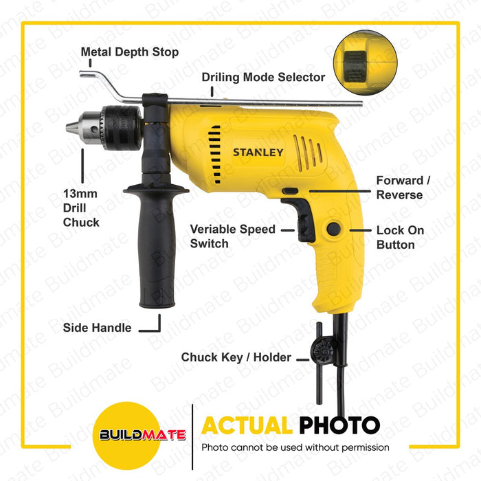 [COMBO B] STANLEY Small Angle Grinder 4" 580W STGS5100A+STANLEY Percussion Impact Drill 600W w/ Case