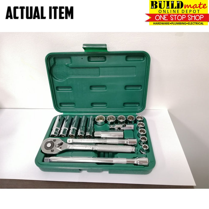 Ameriman Drive Socket 3/8" 19PCS /SET •BUILDMATE•