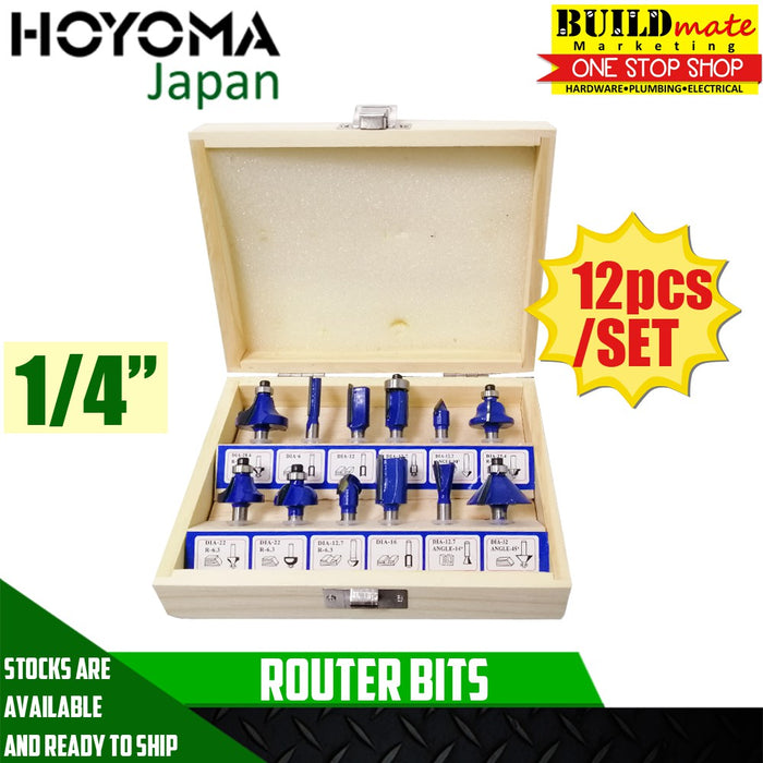 MEGA Router Bits Set 12PCS/SET •BUILDMATE• — Buildmate