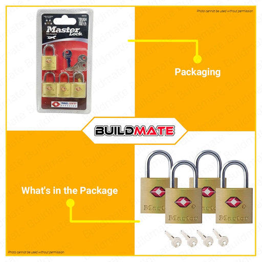 MASTER LOCK TSA Key Alike Brass Padlock #4683Q 4 pcs x 20MM 100% ORIGINAL / AUTHENTIC •BUILDMATE•