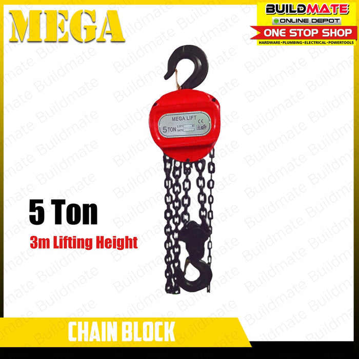 MEGA Chain Block 5 TONS Heavy Duty •BUILDMATE•