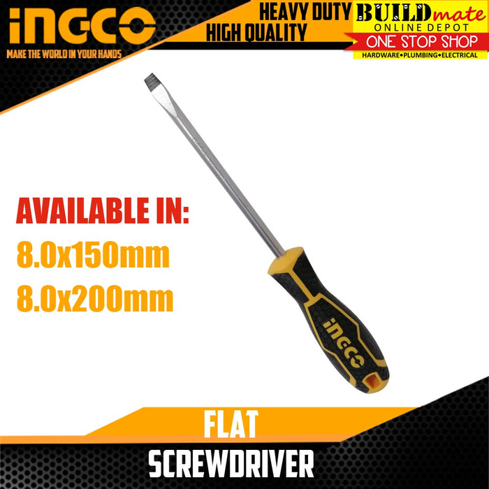 INGCO Screw Driver FLAT | PHILIP Magnetic Points with Rubberize Handle Screwdriver •BUILDMATE• IHT