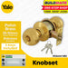 YALE Essential Series Entrance Function Knobset Door Lock Knob Brass Polish #VCA4147 US3 •BUILDMATE•