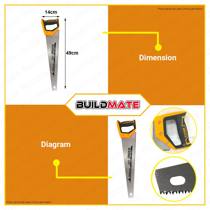 INGCO Hand Saw 16" 400mm SUPER SELECT HHAS15400 •BUILDMATE• HT2