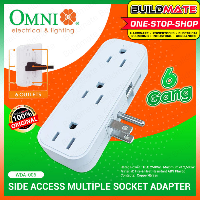 OMNI Outlet Adapter Side Access 10A 4 Gang | 6 Gang Adaptor Socket Outlet Universal Socket •BUILDMATE•