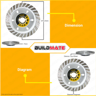LOTUS 4" Diamond Cup Wheel LDCW04R (RIM) | LTXT100DC1R •BUILDMATE• LUTOS