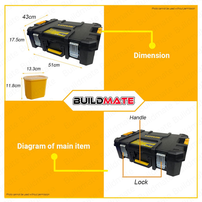LOTUS X-Connect2 Modular Top Tool Box Organizer Safe Storage Heavy Duty LT2XC100 •BUILDMATE• LHT