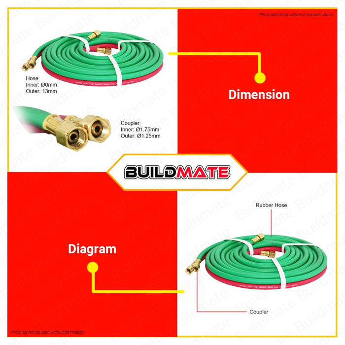 BUTTERFLY TAIWAN 6 Meters Long Welding Cutting Outfit Twin Hose #942TH •BUILDMATE•