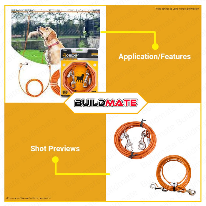 HOTECHE 6M Pet Cable Pet Tie Out Cable Pet Leash Heavy Duty HTC-189001 100% ORIGINAL •BUILDMATE•