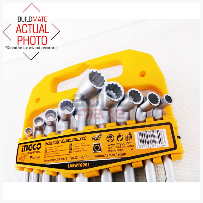 INGCO L-Angled Socket Wrench 9PCS/SET LASWT0901  •BUILDMATE• IHT