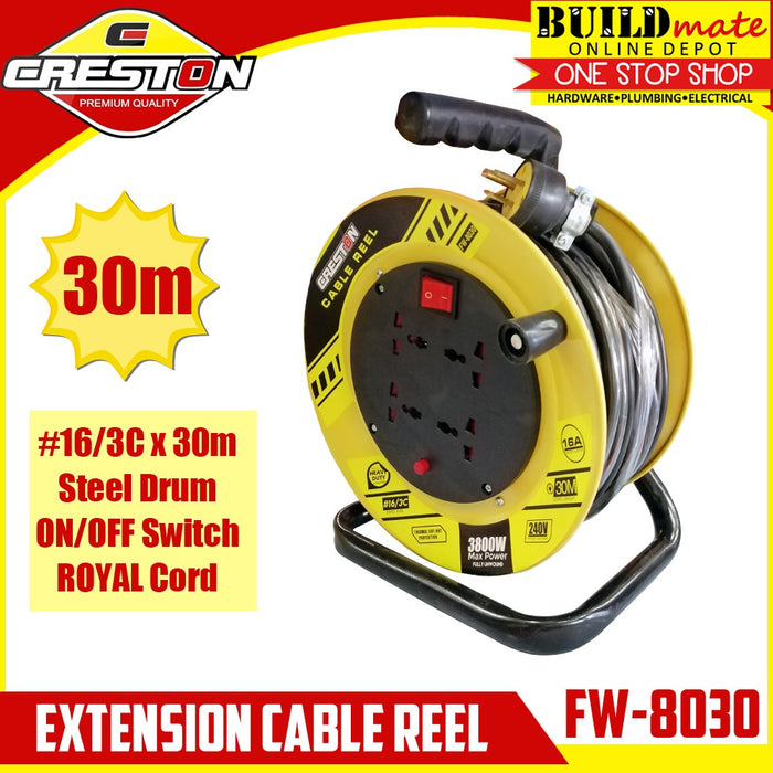 CRESTON Extension Wheel Cable Reel 30m FW-8030