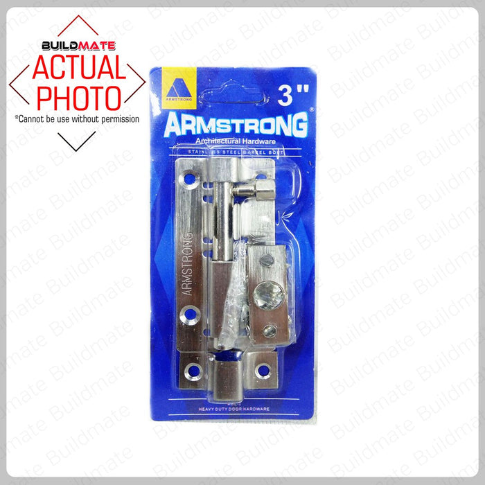 ARMSTRONG Stainless Steel Barrel Bolt Door Lock 2"  3" 4"  SOLD PER PIECE •BUILDMATE•
