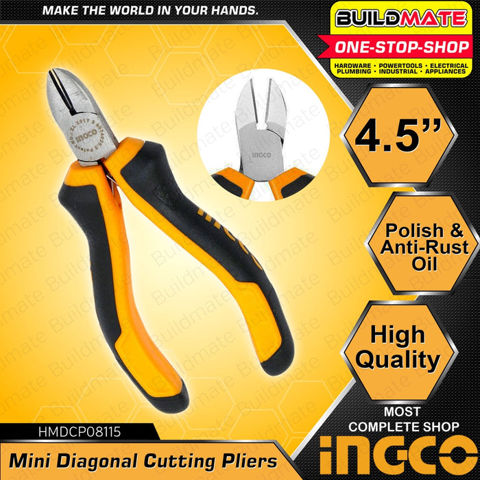 INGCO Mini Diagonal Cutting End Pliers 4.5” 115mm HMBCD08115 | HMDCP08115 •BUILDMATE• HT2