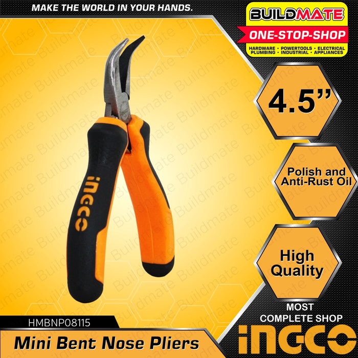 INGCO Mini Bent Nose Pliers Plier 4.5" HMBNP08115  | 6" HBNP08168 SOLD PER PIECE •BUILDMATE• HT2