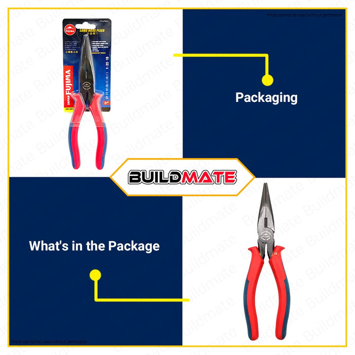 FUJIMA JAPAN Long Nose Plier 8" FT-LP804 •BUILDMATE•