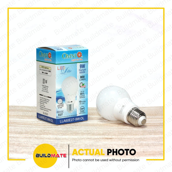 OMNI LED Lite Bulb 9W  Set of 6 DAYLIGHT | WARM WHITE SOLD PER SET •BUILDMATE•