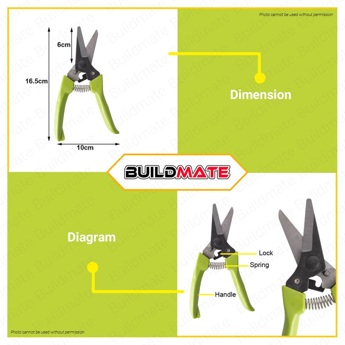 GREENFIELD Garden Agriculture Plant Pruning Shear Scissor 7" SGPS 3714 •BUILDMATE•
