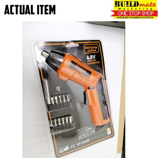 HOYOMA JAPAN Cordless Screwdriver Screw Driver BLISTER 4.8V with 12pcs Bits HT-CS4.8P •BUILDMATE•