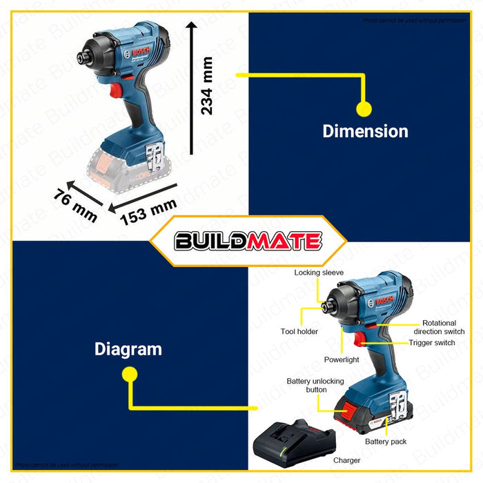 BOSCH Professional Impact Driver /Drill /Wrench 18V GDR 180-LI 06019G51K0 AUTHENTIC •BUILDMATE• BLC