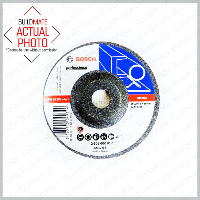 BOSCH Grinding Disc Metal Steel 100mm x 16.0 4" 2608600017 BAX •BUILDMATE•