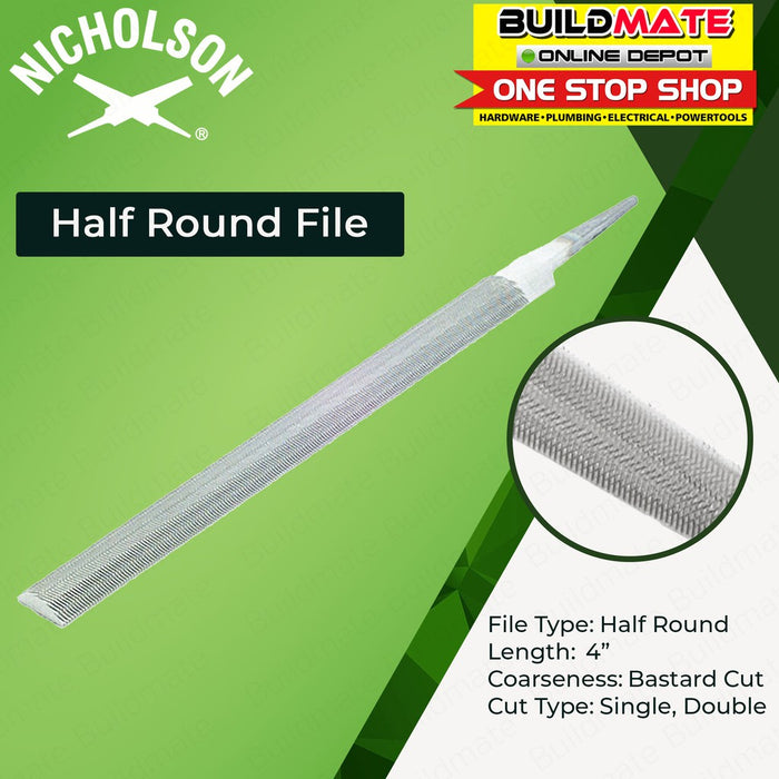 NICHOLSON Half Round File (Bastard) 4