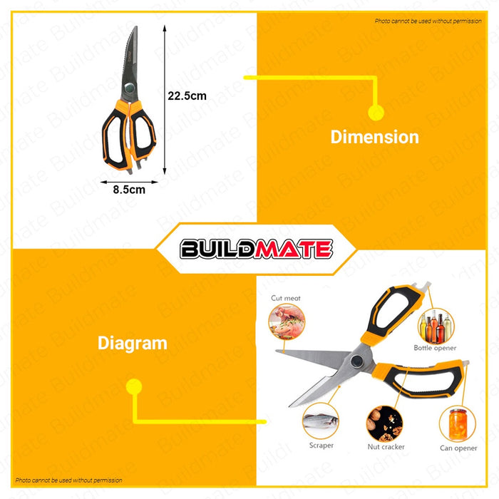 INGCO Kitchen Detachable Scissor Meat Chicken Pork Beef 9" 225mm HSCRS822251 •BUILDMATE• HT2