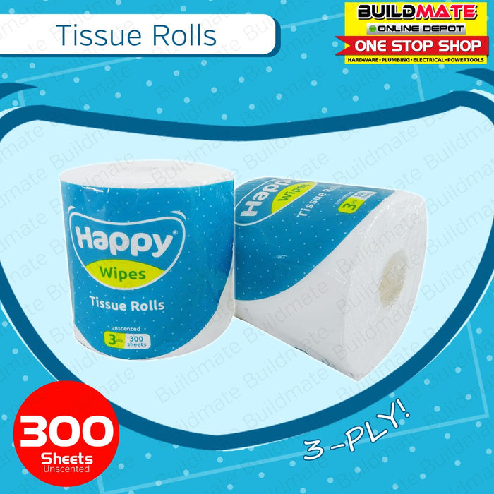 HAPPY WIPES Tissue Roll 3PLY (SOLD PER 10'S) •BUILDMATE•