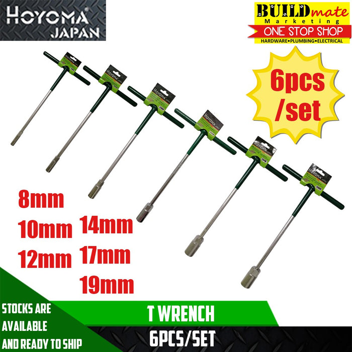 Hoyoma T Wrench 6PCS/SET 8mm/10mm/12mm/14mm/17mm/19mm •BUILDMATE• 