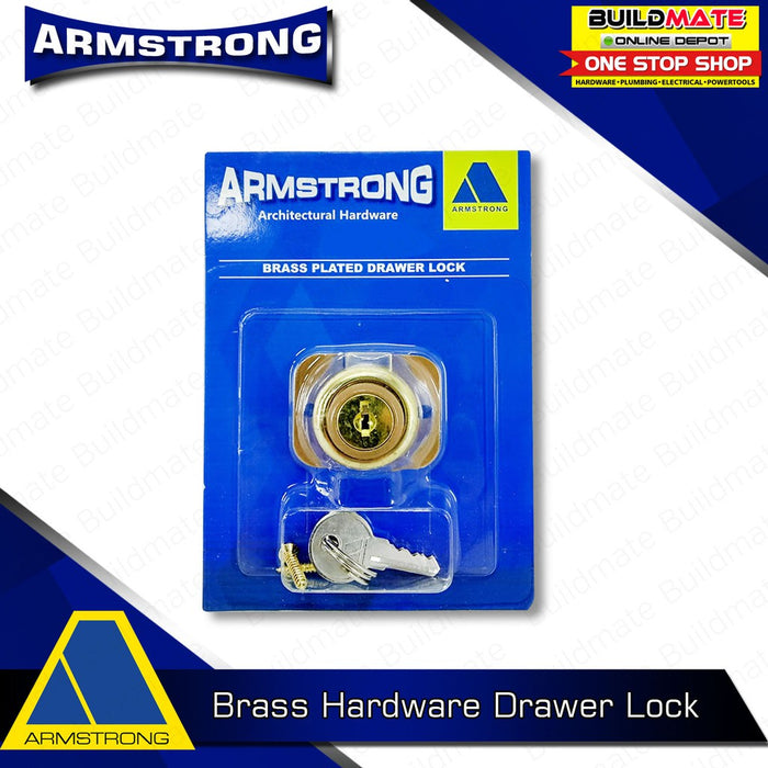 ARMSTRONG Brass Plated Drawer Lock •BUILDMATE•
