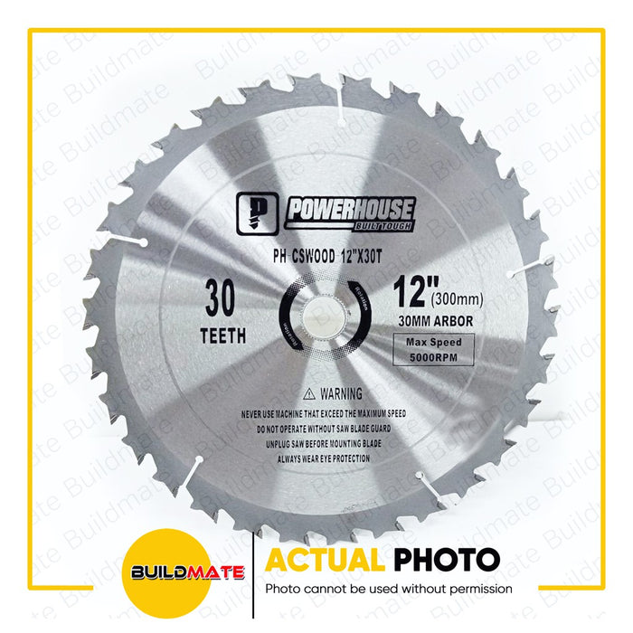 BUILDMATE Powerhouse 12" Circular Saw Blade CARBIDE Tip for Wood 12"X 30T | 12"X40T -PHPTA