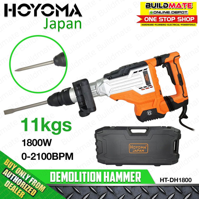 HOYOMA JAPAN Demolition Hammer 1800W Concrete Breaker Demolition Drill HT-DH1800 •BUILDMATE• HYMPT