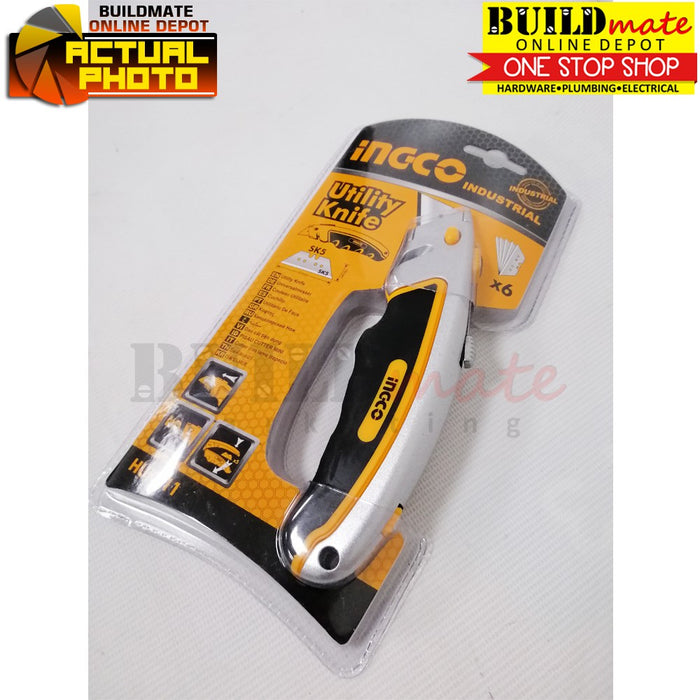 INGCO Utility Knife HUK611 SK5 •BUILDMATE• IHT