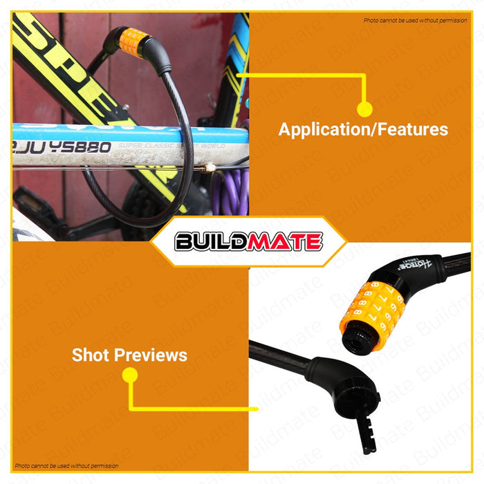 HOTECHE Steel Cable Coded Lock Anti-Theft Bicycle Bike Security Coded Lock HTC-180641 | •BUILDMATE•
