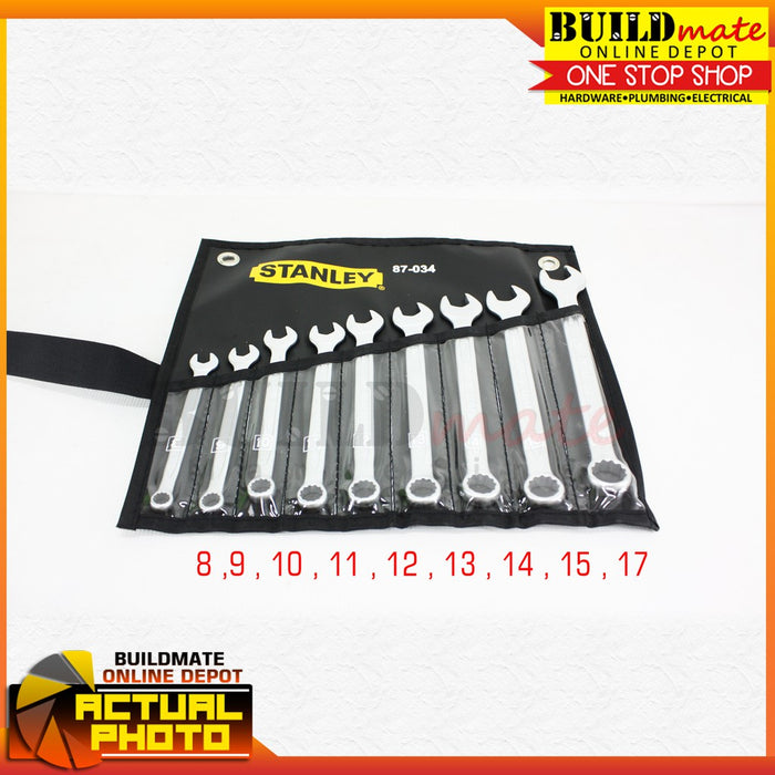 STANLEY ORIGINAL Slimline Combination Wrench Gear Spanner 9PCS/SET 87-034 •BUILDMATE• SHT