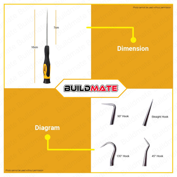 Hoteche Mini Lock Pick and Hook Set Cr-V 4 PCS/SET HTC-241802 •BUILDMATE•