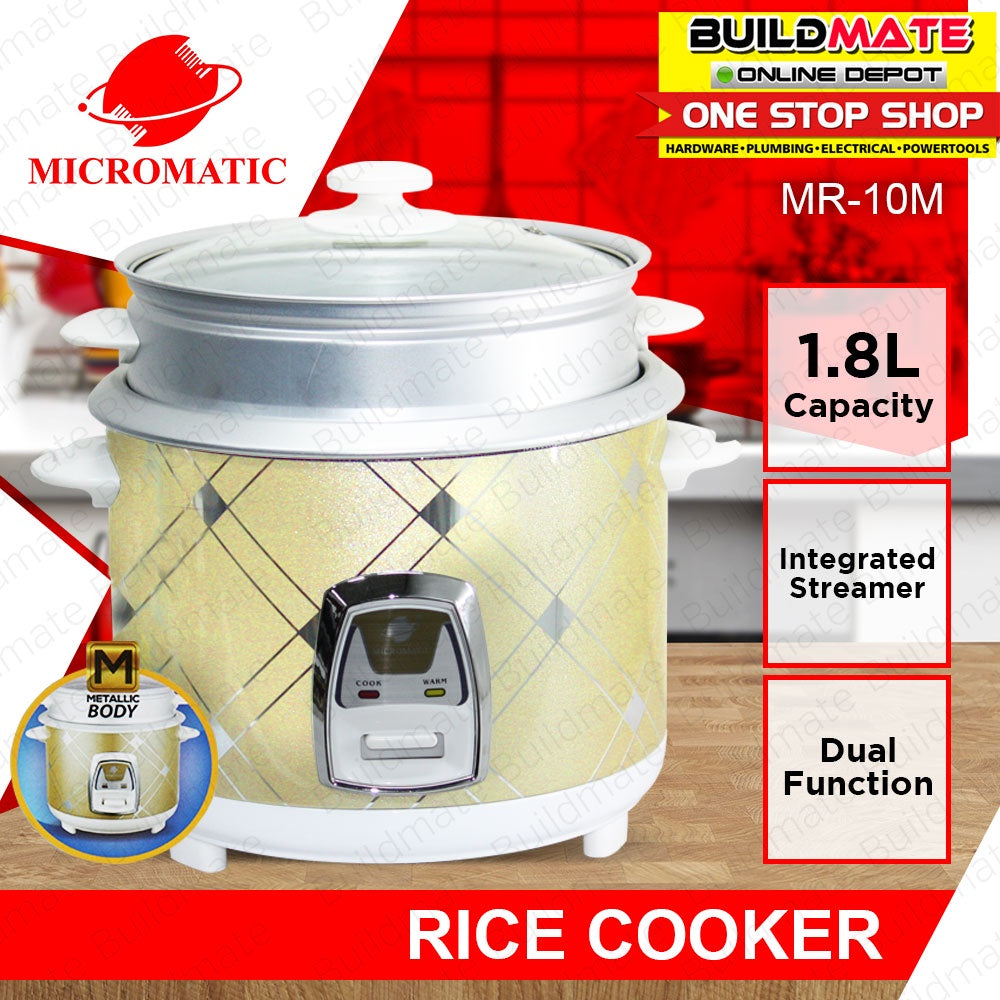 Mr Rice Cooker MICROMATIC Stainless Rice Cooker 620W 1.8L 10 CUPS MR-10M •BUILDMATE ...