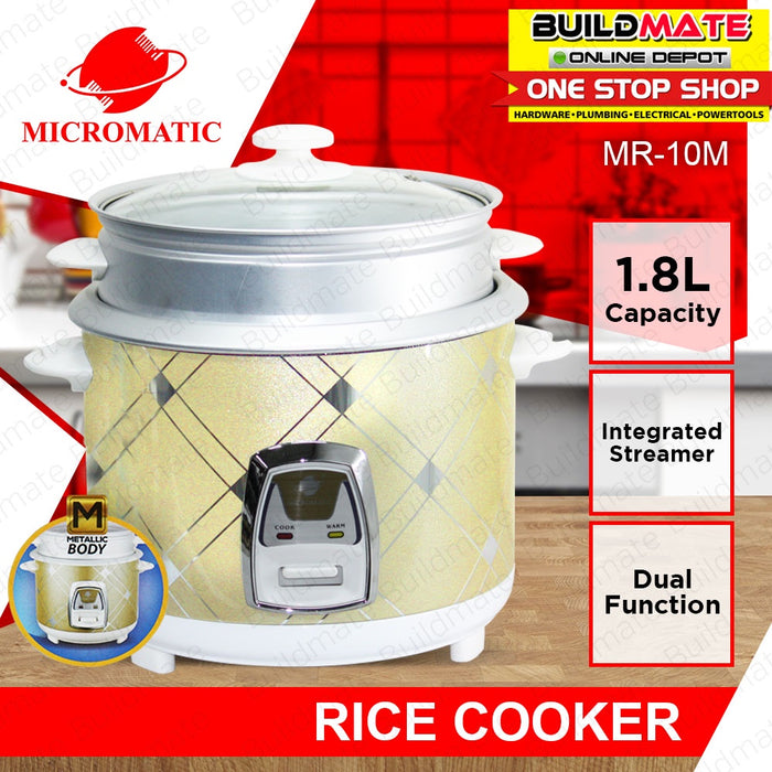 Cookmate Rice Cooker MICROMATIC Stainless Rice Cooker 620W 1.8L 10 CUPS MR-10M •BUILDMATE ...