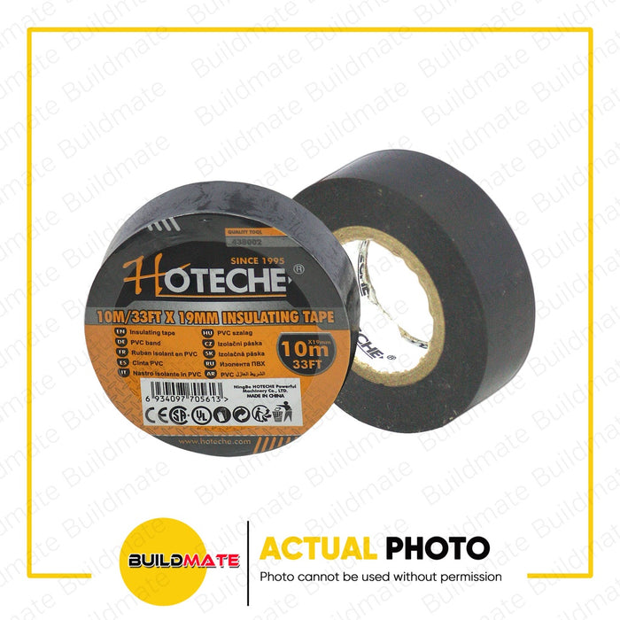 HOTECHE Insulating Electrical Tape Black PVC 10mm x 19mm HTC-438002 •BUILDMATE•