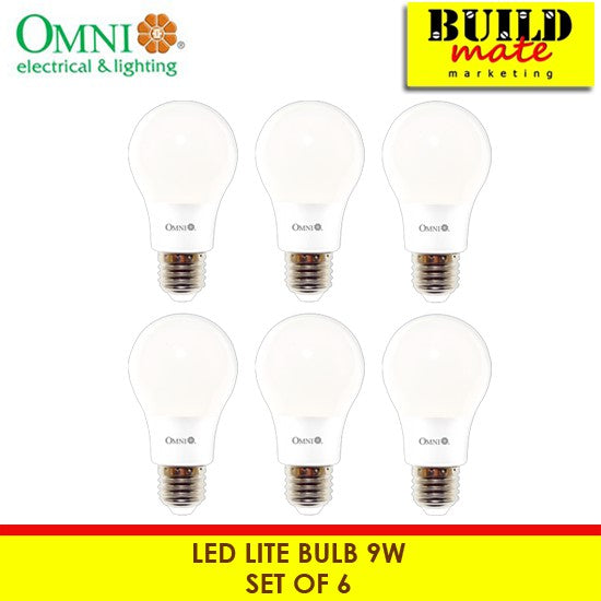 OMNI LED Lite Bulb 9W  Set of 6 DAYLIGHT | WARM WHITE SOLD PER SET •BUILDMATE•