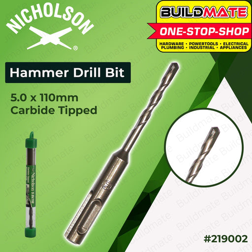 Nicholson SDS Hammer Drill Bit Carbide Tipped 5.0x110mm 21219002 |  6.0x110mm 219006 SOLD PER PIECE